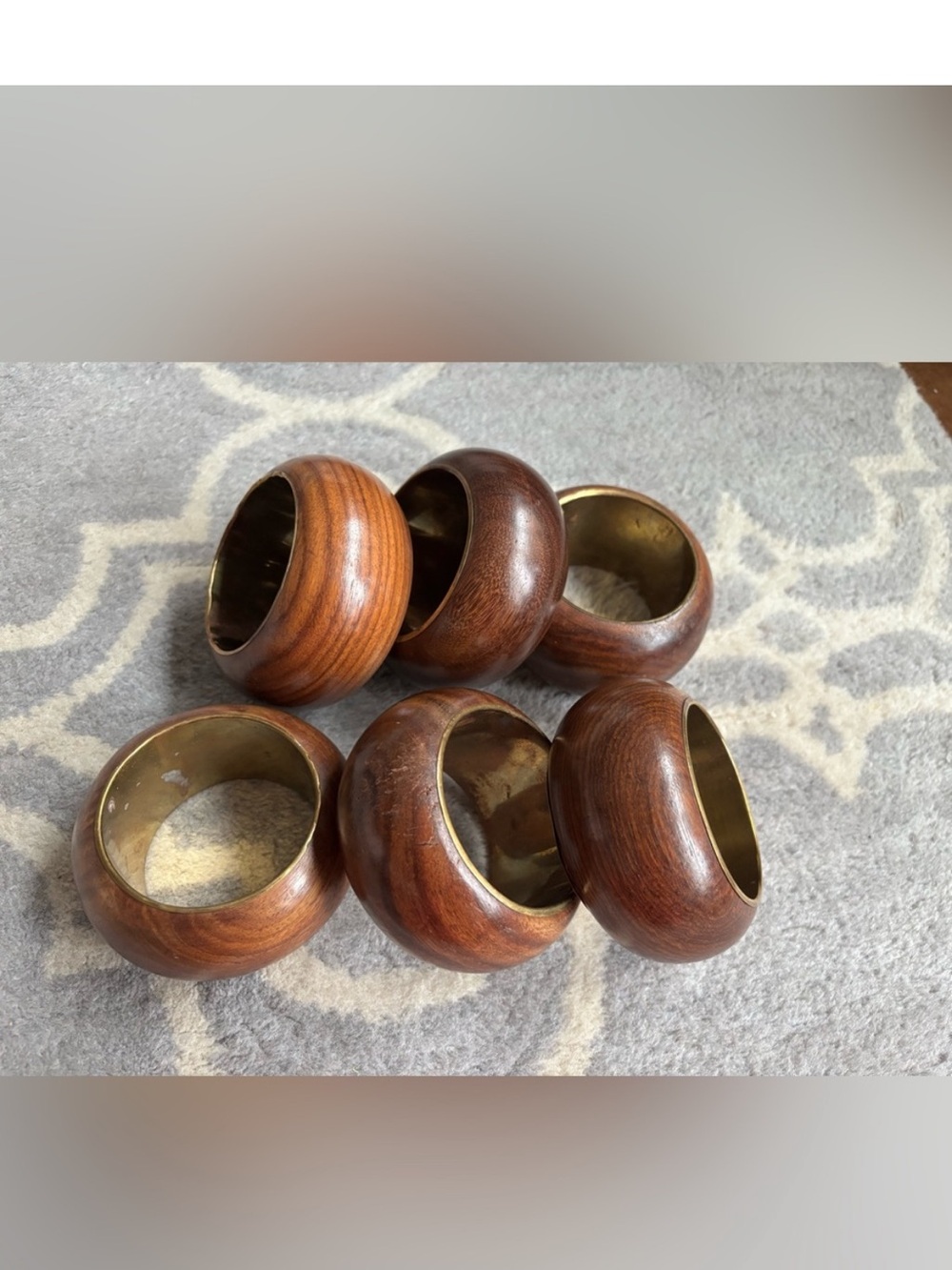 Chunky Wood Bracelet/Bangle Set of 6